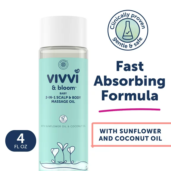 Vivvi & Bloom Gentle 2-in-1 Baby Scalp & Body Massage Oil, 4 fl. oz