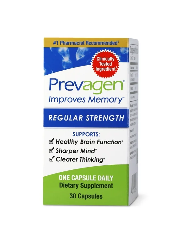 Prevagen Improves Memory - Regular Strength 10mg, 30 Capsules with Apoaequorin & Vitamin D Brain Supplement, Supports Healthy Brain Function