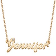 "Quick Ship Gift" - Personalized Women's Sterling Silver or Gold over Silver Petite Script Name with CZ Necklace, 16"+2" ext