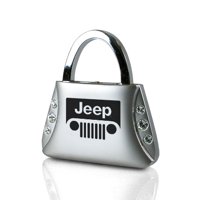 jeep grill clear crystals purse shape key chain