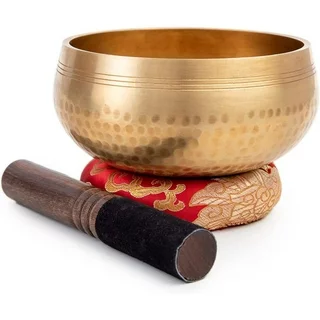 Tibetan Singing Bowl Set - Easy To Play for Beginners - Authentic Handcrafted Mindfulness Meditation Holistic Sound 7 Chakra Healing Gift by Himalayan Bazaar (5")