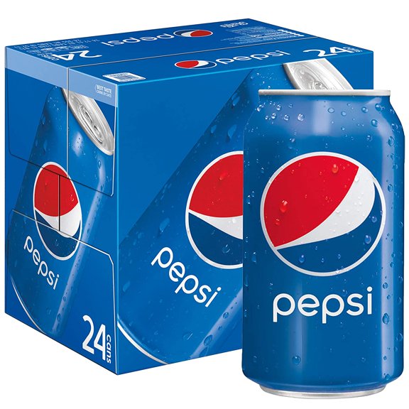 Pepsi Cola Soda Pop, 12 oz Cans, 24 Pack