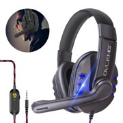 PC Gaming Headset - 3D Surround Stereo Sound - PS4 Headphones with Noise Canceling Mic & LED Light Over Ear Headphones, Compatible with PC, PS4 Console, Laptop, Xbox One