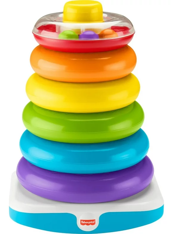 Fisher-Price Giant Rock-a-Stack Baby Toy, Ring Stacking Toy for Infants and Toddlers, 14+ Inches Tall