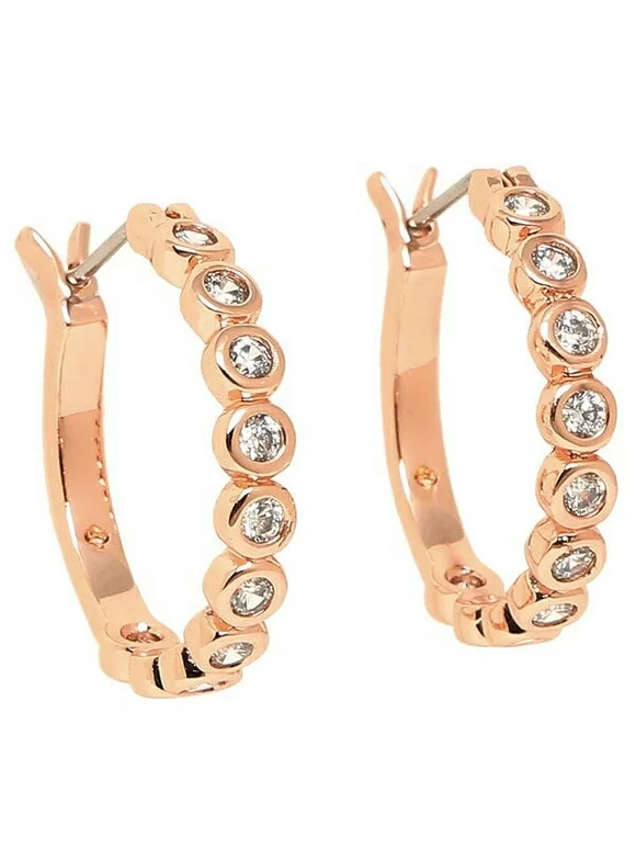 Kate Spade New York Earrings Full Circle Huggies Rose Gold Plated