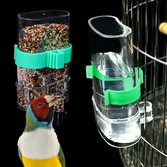 Bird Water Drinker & Feeder Bottle Anti-Algae Finch Canary Budgie Bird Cage