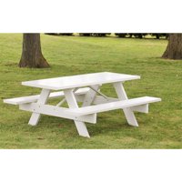 Dura-Trel Backyard Outdoor Lightweight 96-Inch Picnic Table with Benches, White