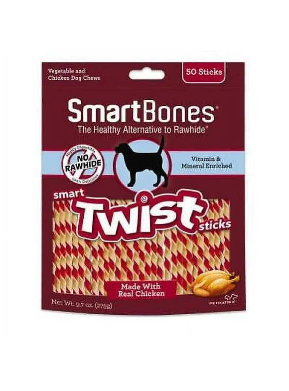 SmartBones Twist Chicken Chews For Dog 9.7 oz 50 pk