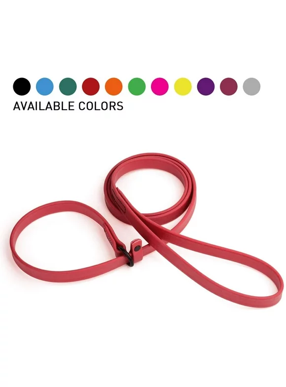 Dogline  - Biothane Slip Dog Leash - for Small, Medium and Large Dogs - Odor Free Slip Lead, Heavy Duty and Durable Material Kennel Lead (Red: Width 3/8" | L: 60"(5ft))