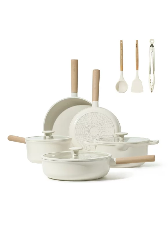 Carote Nonstick Pots and Pans Set, 11 Pcs Induction Kitchen Cookware Sets(Ceramic)