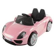 Ride On Sports Car  Motorized Electric Rechargeable Battery Powered Toy with Remote Control, MP3 and USB, Lights and Sound by Lil Rider (Pink)