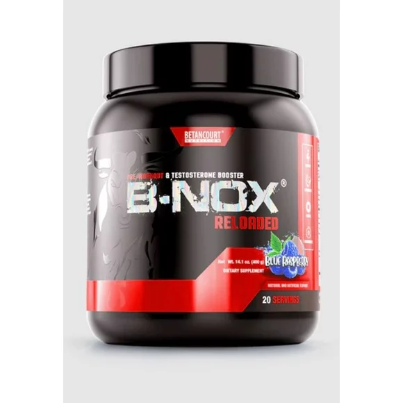 Betancourt Nutrition B-Nox Reloaded Pre Workout Testosterone Booster Blue Raspberry Flavor (20 servings) *EN