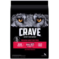 CRAVE High Protein Adult Grain Free Natural Dry Dog Food With Protein from Beef, 12 lb. Bag