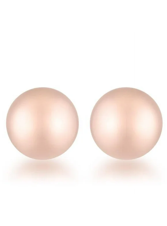 Womens Julia Rose Gold Sphere Stud Earrings