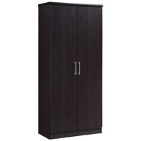 Pemberly Row 2 Door Armoire with 4 Shelves in Chocolate