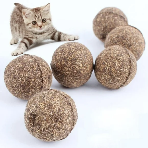 Besufy Catnip Ball,1Pc Natural Catnip Healthy Funny Treats Ball Pet Kitten Cat Playing Relaxing Toy