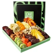 Holiday Nut and Dried Fruit Gift Basket, Healthy Gourmet Snack Christmas Food Box, Great for Birthday, Sympathy, Family Parties & Movie Night or as a Corporate Tray - Oh! Nuts