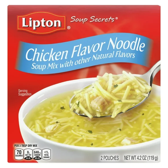 Lipton Soup Secrets Chicken Noodle Soup Mix, 4.2 oz, 2 Pack Pouch