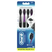 Oral-B Charcoal Toothbrush with Soft Bristles, 4 Count