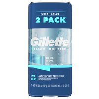 Gillette Cool Wave Clear Gel Antiperspirant Deodorant for Men 3.8 oz, 2 Pack