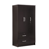 Hodedah 3 Door Bedroom Armoire with Drawers, Multiple Finishes