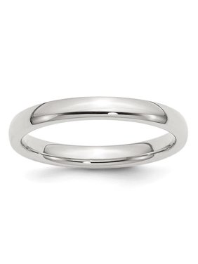 Chisel QCF030-9.5 3 mm Sterling Silver Comfort Fit Band, Polished - Size 9.5