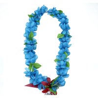 Hawaii Luau Party Artificial Fabric Princess Plumeria Lei Blue 12 Pack