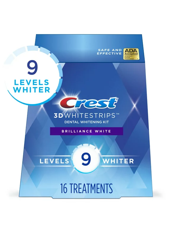 Crest 3D Whitestrips Brilliance White Teeth Whitening Kit, 32 Strips