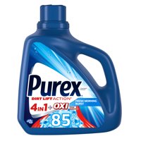 Purex Fresh Morning Burst, 85 Loads, Liquid Laundry Detergent Purex Plus Oxi, 128 Fluid Ounce