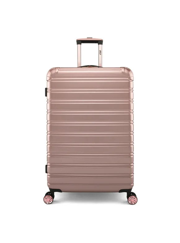 iFLY Hard Sided Fibertech 28" Checked Luggage, Rose Gold Luggage
