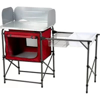 Ozark Trail Camping Table, Silver and Red