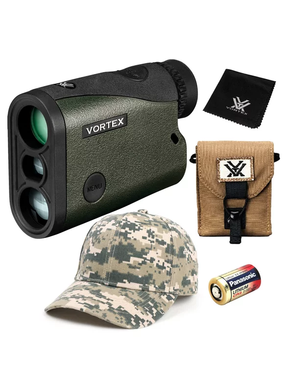 Vortex Optics Crossfire HD 1400 Laser Rangefinder 5x LRF-CF1400 with Free Hat (Camo Digital) Bundle