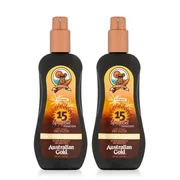 (2 Pack) Australian Gold SPF 15 Spray Gel Sunscreen w/ Instant Bronzer, 8 FL OZ