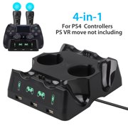 Multi-function Charging Controller Charger Dock Station for PS Move Controller and PS4 Gaming Controllers, Charging Station Controller Stand Compatible with Sony PlayStation 4 PS4 Slim PS4 Pro