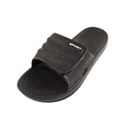 Men's Adjustable Slide Hook and Loop Beach Sandal Shower Shoes