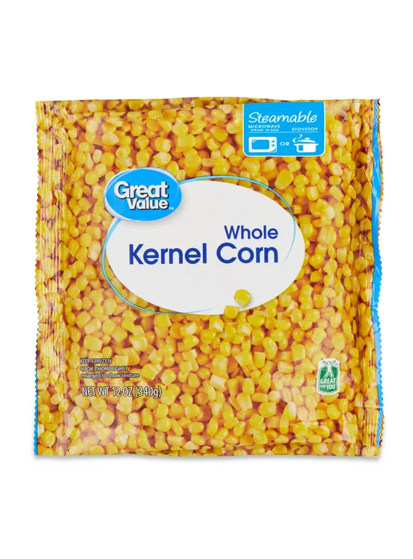 Great Value Steamable Whole Kernel Corn, 12 oz (Frozen)