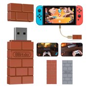 Wireless Controller Adapter Converter, 8Bitdo USB Wireless Bluetooth Connection Adapter Fit for Nintendo Switch Pro, Nintendo Switch Joy-cons, PS4, PS3, Wii Mote, Wii U Pro Wireless (Gray / Orange)