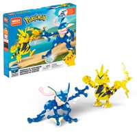 Mega Construx Pokemon Greninja vs. Electabuzz Construction Set with character figures, Building Toys for Kids (340 Pieces)