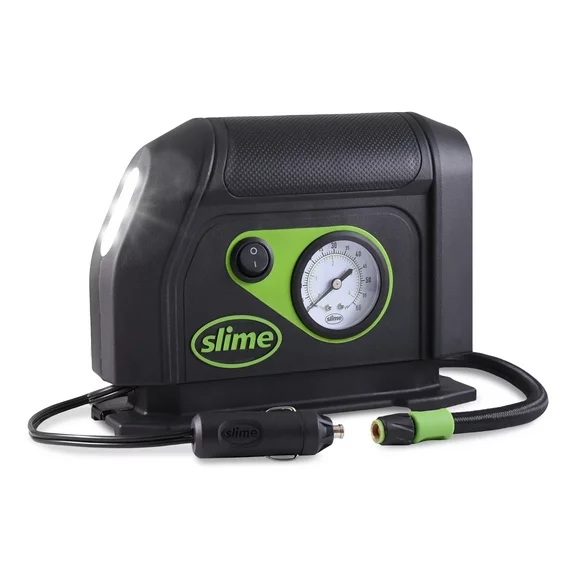 Slime Tire Inflator, Portable Car Air Compressor, 100 Psi Dial Gauge, 8 min Inflation - 40050w