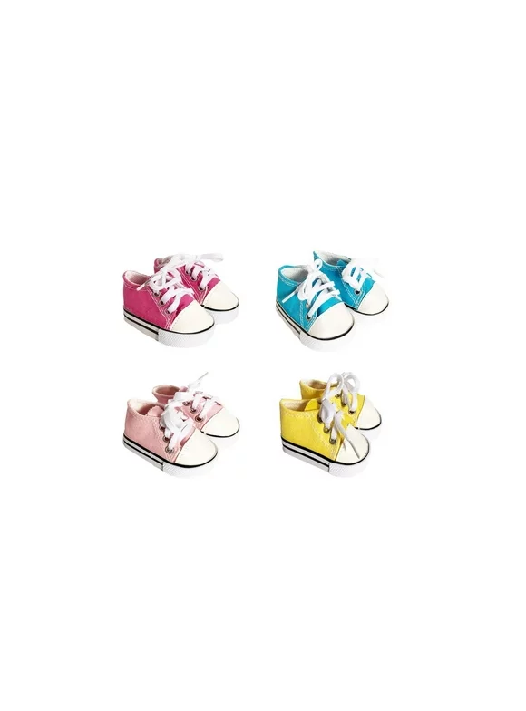 MBD 4 Pairs Of Canvas Sneakers Fits 18 Inch Fashion Dolls