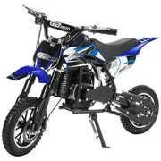 49CC 2-Stroke Kids Gas Power Mini Dirt Bike Dirt Off Road Motorcycle, Pit Bike (Blue)