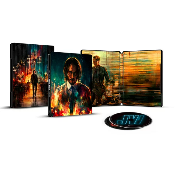 John Wick 4 Steelbook (Walmart Exclusive) (Blu-Ray   DVD   Digital Copy) with Character Cards
