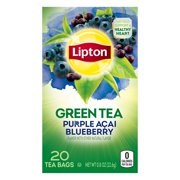 (4 Boxes) Lipton Green Tea Bags Purple Acai Blueberry 20 ct
