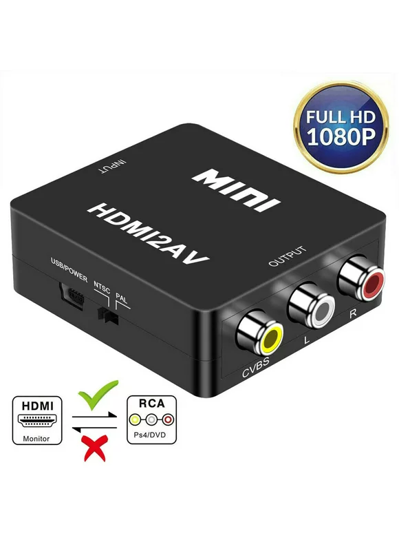 HDMI To RCA AV Mini Composite 1080P Audio Video AV CVBS Adapter Converter For TV