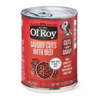 Ol' Roy Cuts in Gravy Savory Cuts with Beef Wet Dog Food, 13.2 12 Count
