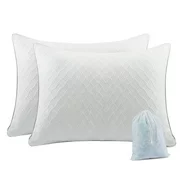 2 Pack Shredded Memory Foam Bed Pillow for Sleeping White Standard