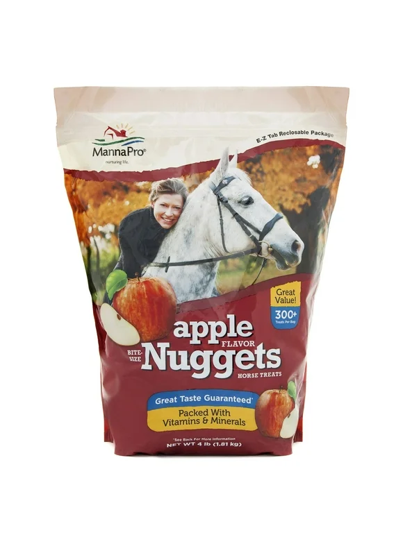 Manna Pro Bite-Size Nuggets Horse Treats, Apple, 4 lbs.