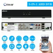 KKmoon 4CH Channel CCTV Video Recorder 1080P NVR AHD TVI CVI DVR 5-in-1 P2P Cloud Network Onvif Support Plug and Play Phone APP Free CMS Browser View Motion Detection PTZ for CCTV Camera System