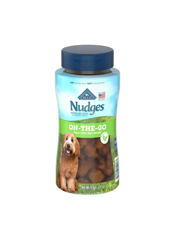 Blue Buffalo Nudges On The Go Natural Dog Treats, Chicken 5.5oz Reusable Container
