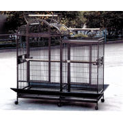 A and E Cage Co. Large Split Level Play Top Bird Cage-Black
